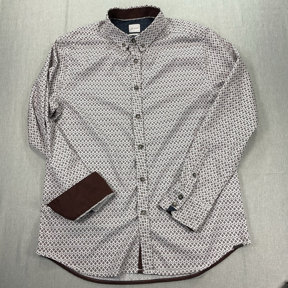 JB Holt from the Buckle Men's Button Down Brown with Design Size M